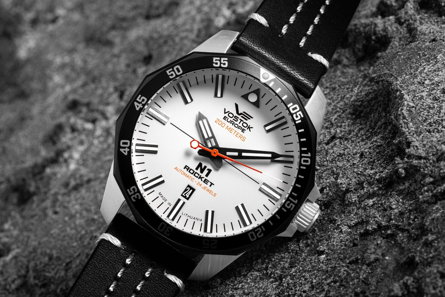 Vostok Europe N1 Rocket Watch automatic watch for men, 200m water resistant watch, dive watch for men with swiss superluminova hands