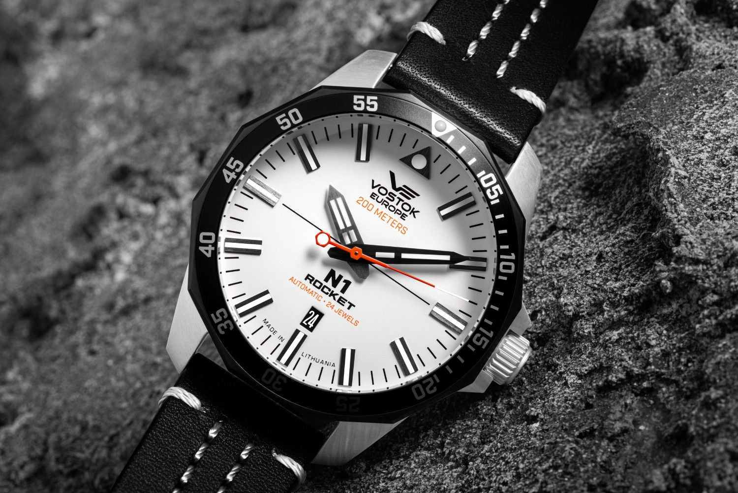 Vostok Europe N1 Rocket Watch automatic watch for men, 200m water resistant watch, dive watch for men with swiss superluminova hands